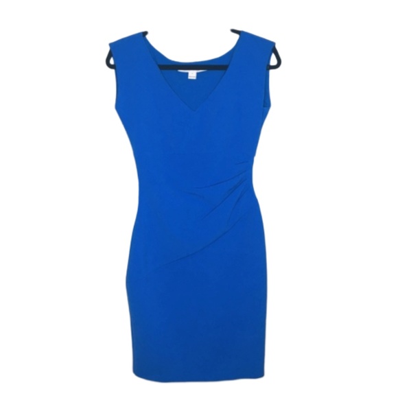 Diane Von Furstenberg | Blue Ruched Bodycon Dress - Picture 3 of 8